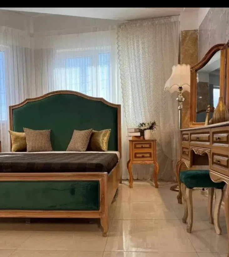 سرویس خواب دو نفره فرانسوی ابزاری تمام چوب راش مدل کلاسیک