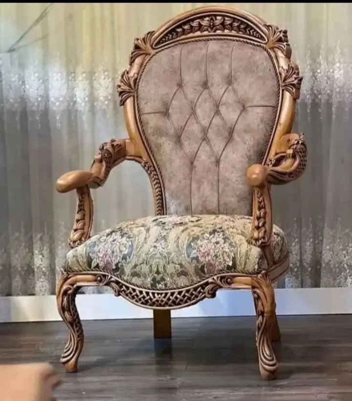 مبل گندمی 7نفره چوب راش کلاف اصلی درجه یک
